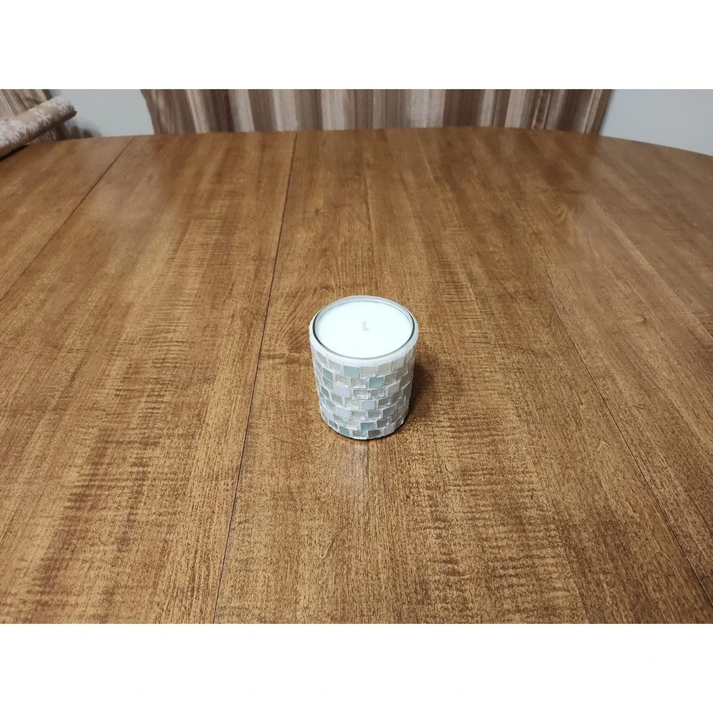 Handmade Seaside Scented Candle 7 oz Mosaic Glass Jar Ocean Breeze Votive